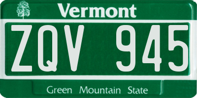 VT license plate ZQV945