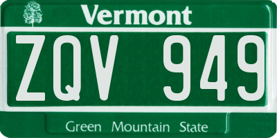 VT license plate ZQV949