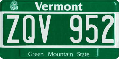 VT license plate ZQV952