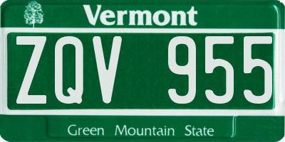 VT license plate ZQV955