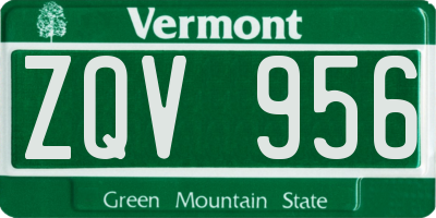 VT license plate ZQV956