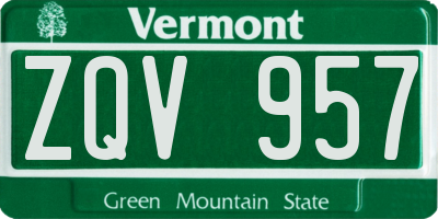 VT license plate ZQV957