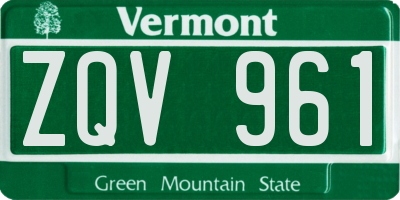 VT license plate ZQV961