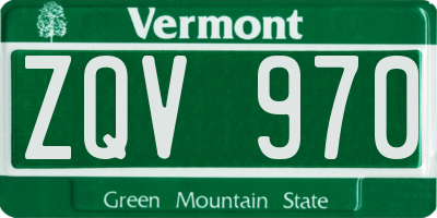 VT license plate ZQV970