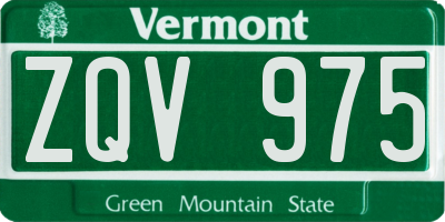 VT license plate ZQV975
