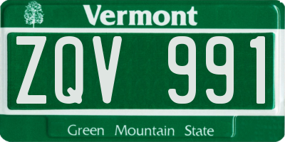 VT license plate ZQV991