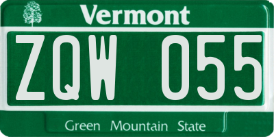 VT license plate ZQW055
