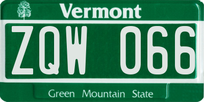 VT license plate ZQW066
