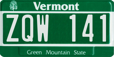 VT license plate ZQW141