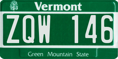 VT license plate ZQW146