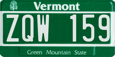 VT license plate ZQW159