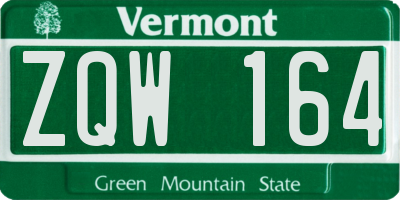 VT license plate ZQW164