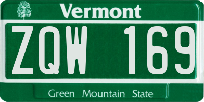 VT license plate ZQW169