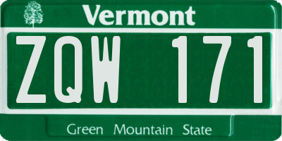 VT license plate ZQW171