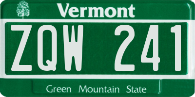 VT license plate ZQW241