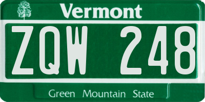 VT license plate ZQW248