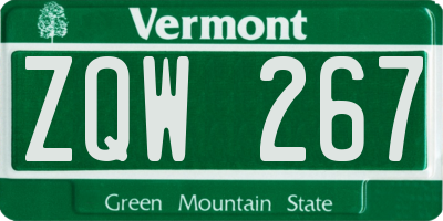 VT license plate ZQW267
