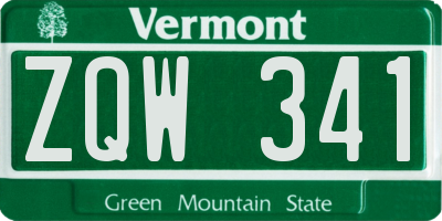 VT license plate ZQW341