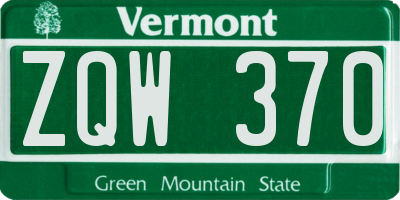 VT license plate ZQW370