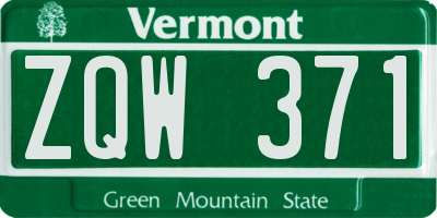 VT license plate ZQW371