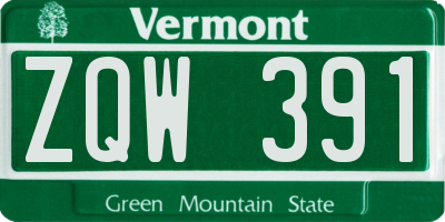 VT license plate ZQW391
