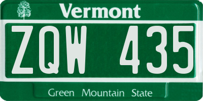 VT license plate ZQW435