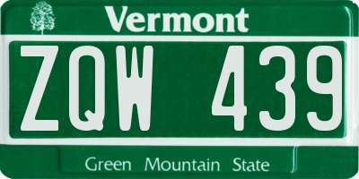 VT license plate ZQW439