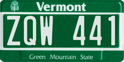 VT license plate ZQW441