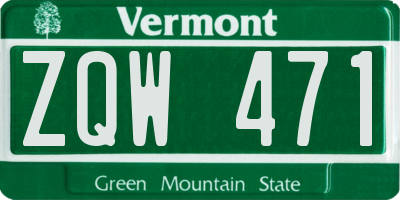 VT license plate ZQW471