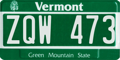 VT license plate ZQW473