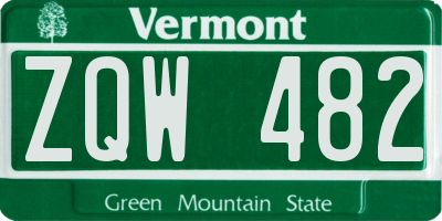 VT license plate ZQW482