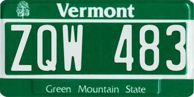 VT license plate ZQW483