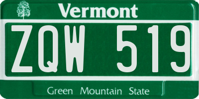 VT license plate ZQW519