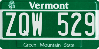 VT license plate ZQW529