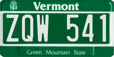 VT license plate ZQW541