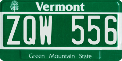 VT license plate ZQW556
