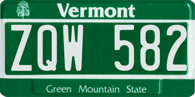 VT license plate ZQW582