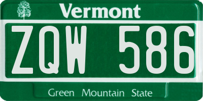 VT license plate ZQW586