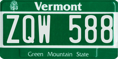 VT license plate ZQW588
