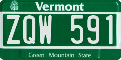 VT license plate ZQW591