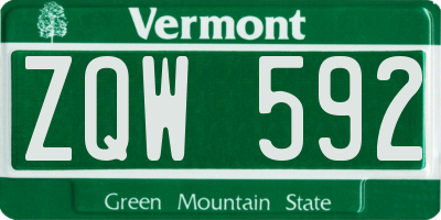 VT license plate ZQW592