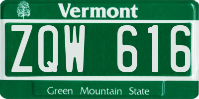 VT license plate ZQW616