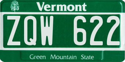 VT license plate ZQW622