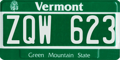VT license plate ZQW623