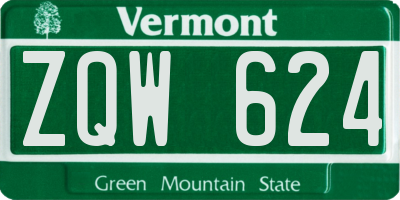 VT license plate ZQW624