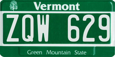 VT license plate ZQW629