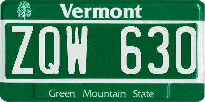 VT license plate ZQW630