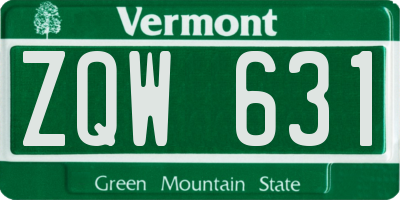 VT license plate ZQW631