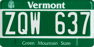 VT license plate ZQW637