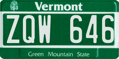 VT license plate ZQW646